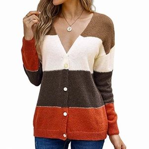 Color block cardigan sweater. Brand new, never worn